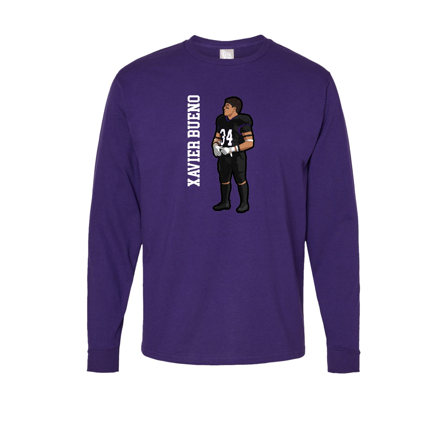 Long Sleeve Tee — Name Vertical in Purple