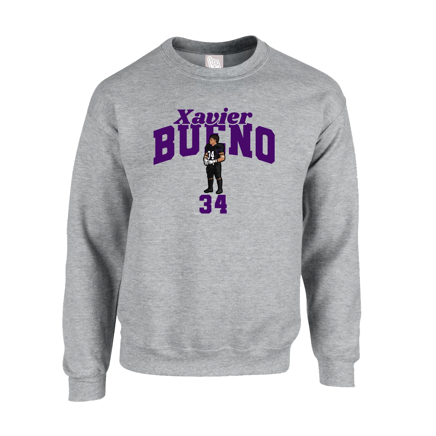 Fleece Crew — Signature Arch in Grey