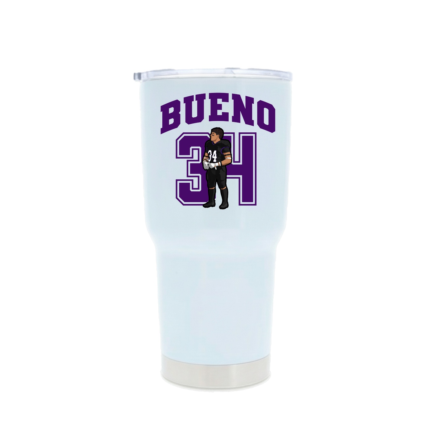 30oz Stainless Steel Tumbler — Number in White