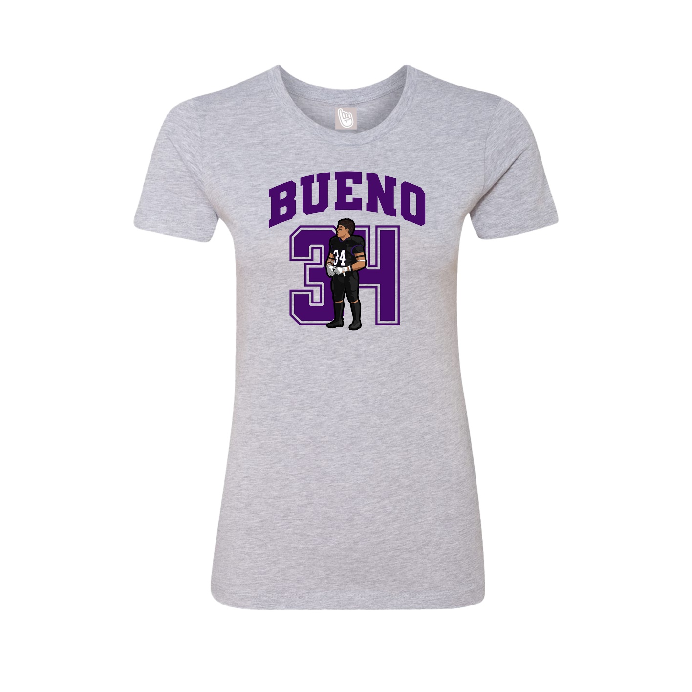 Fitted Women's Tee — Number in Grey