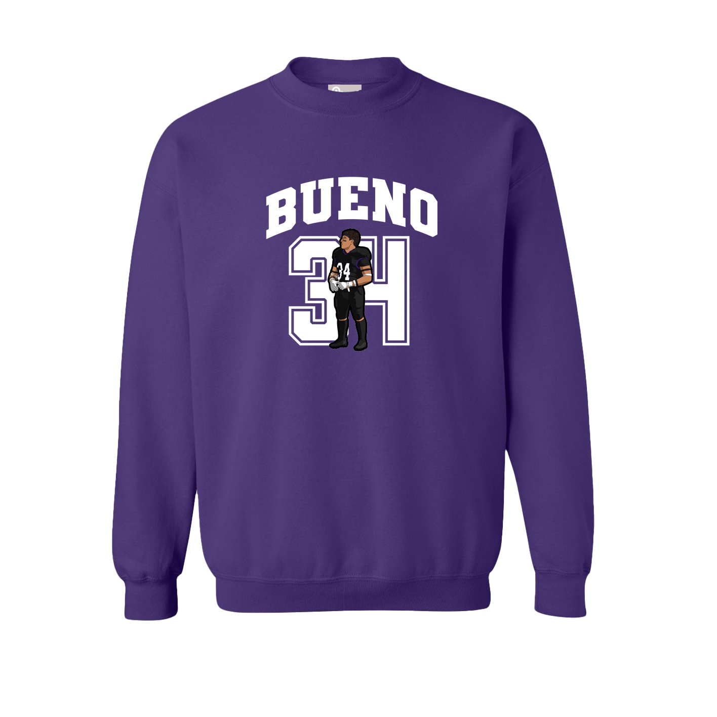 Fleece Crew — Number in Purple