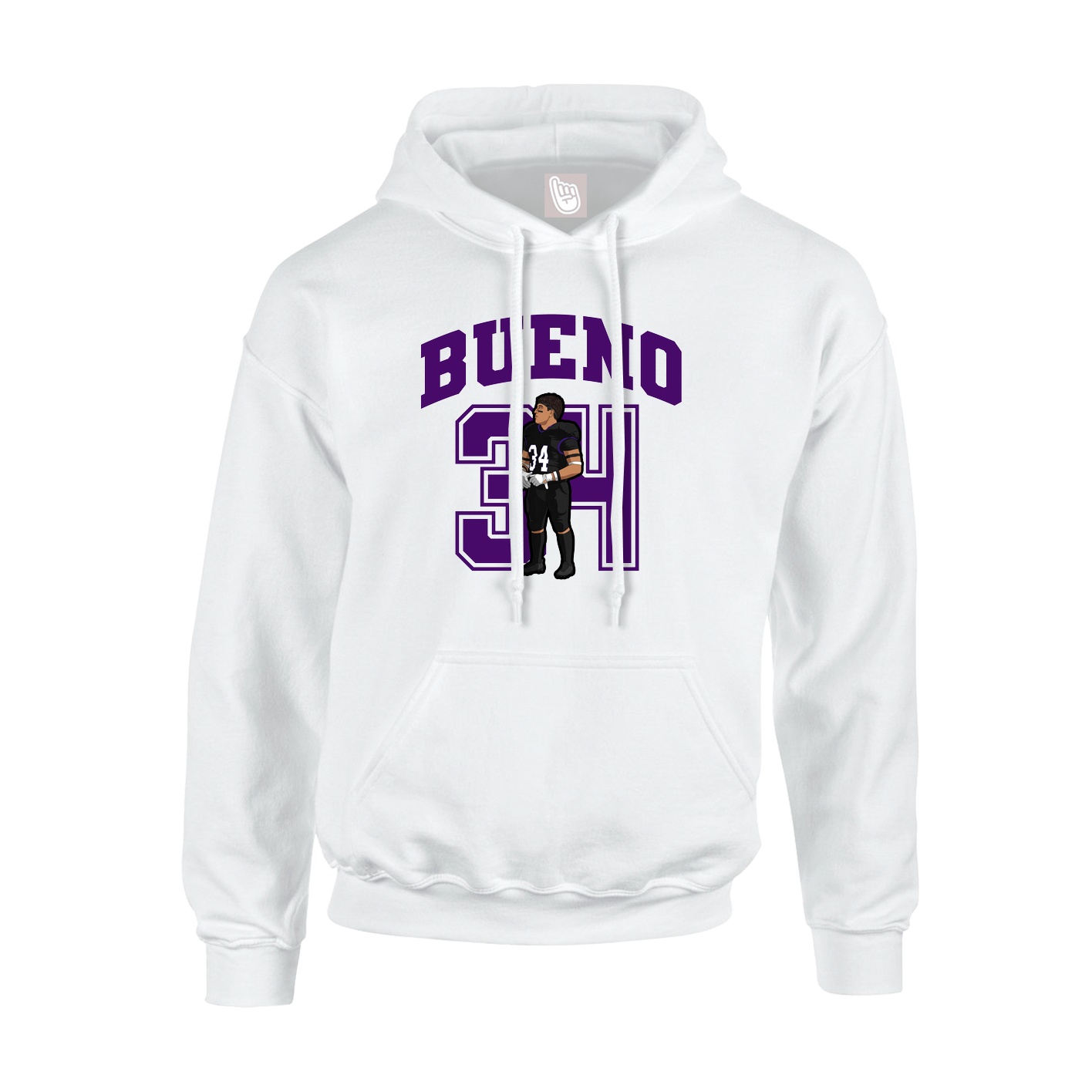 Youth Hoodie — Number in White