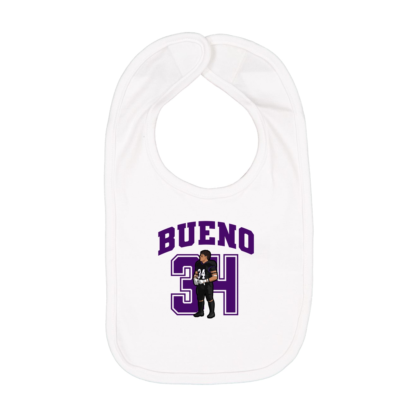 Infant Bib — Number in White