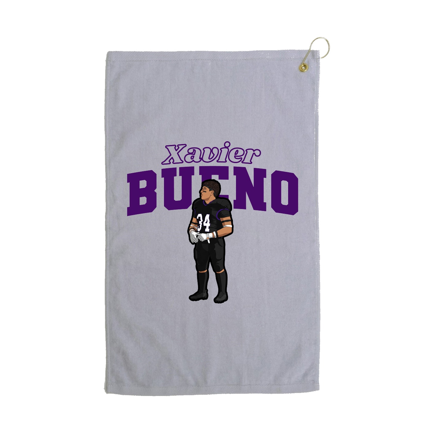 Golf Towel — Name Arch in Grey
