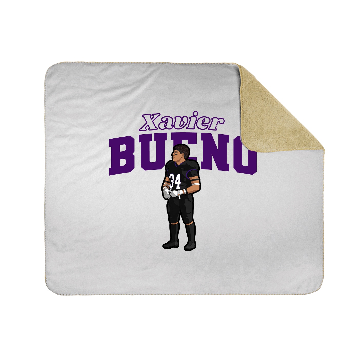 Throw Blanket — Name Arch in White