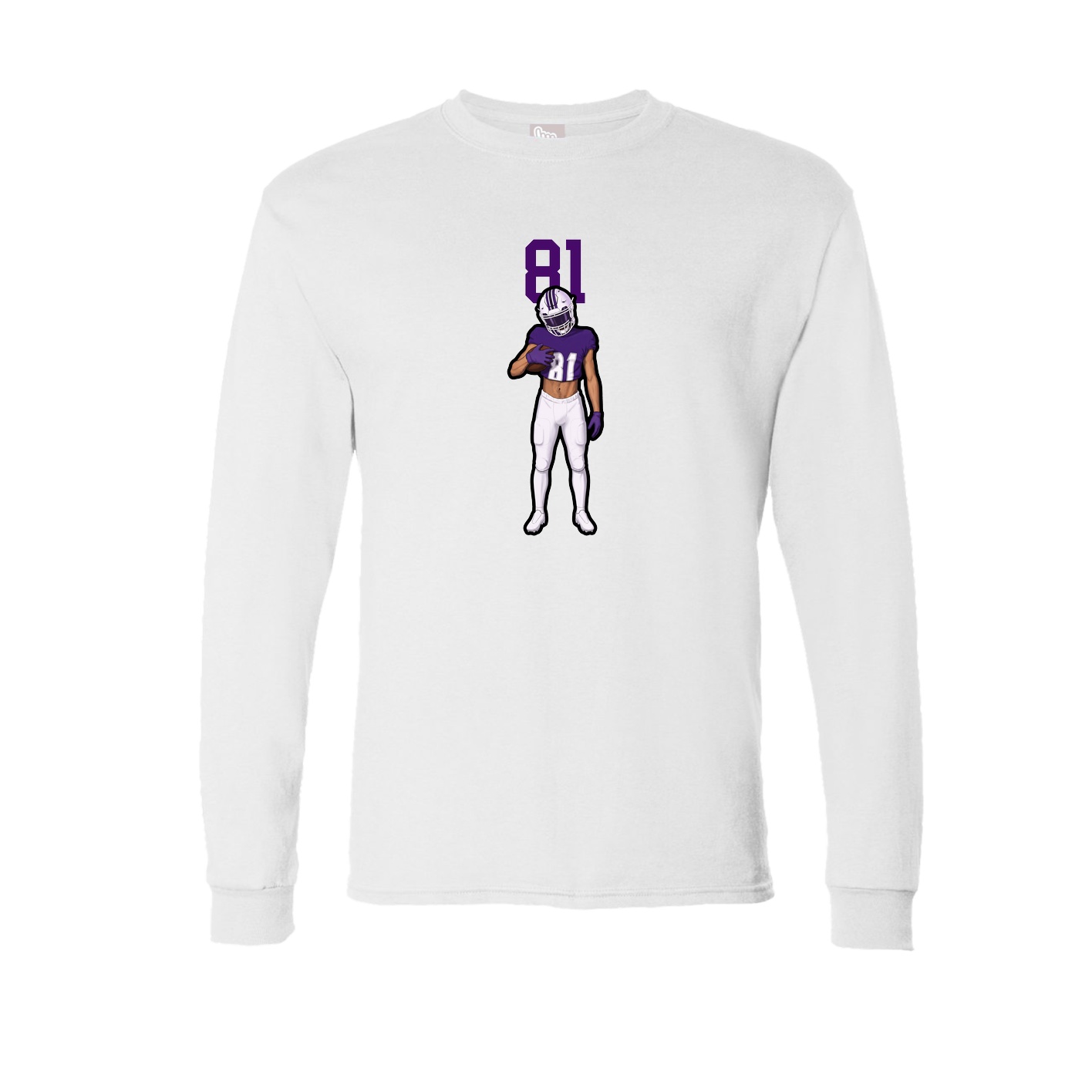 Long Sleeve Tee — Number Top in White