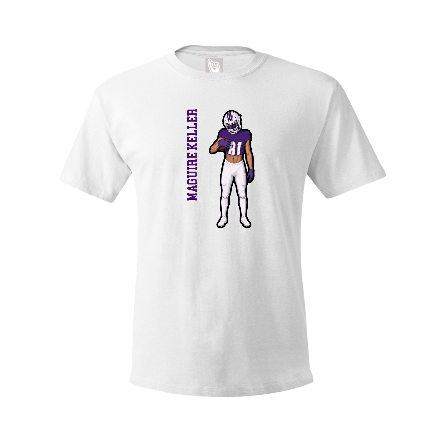 Tee — Name Vertical in White