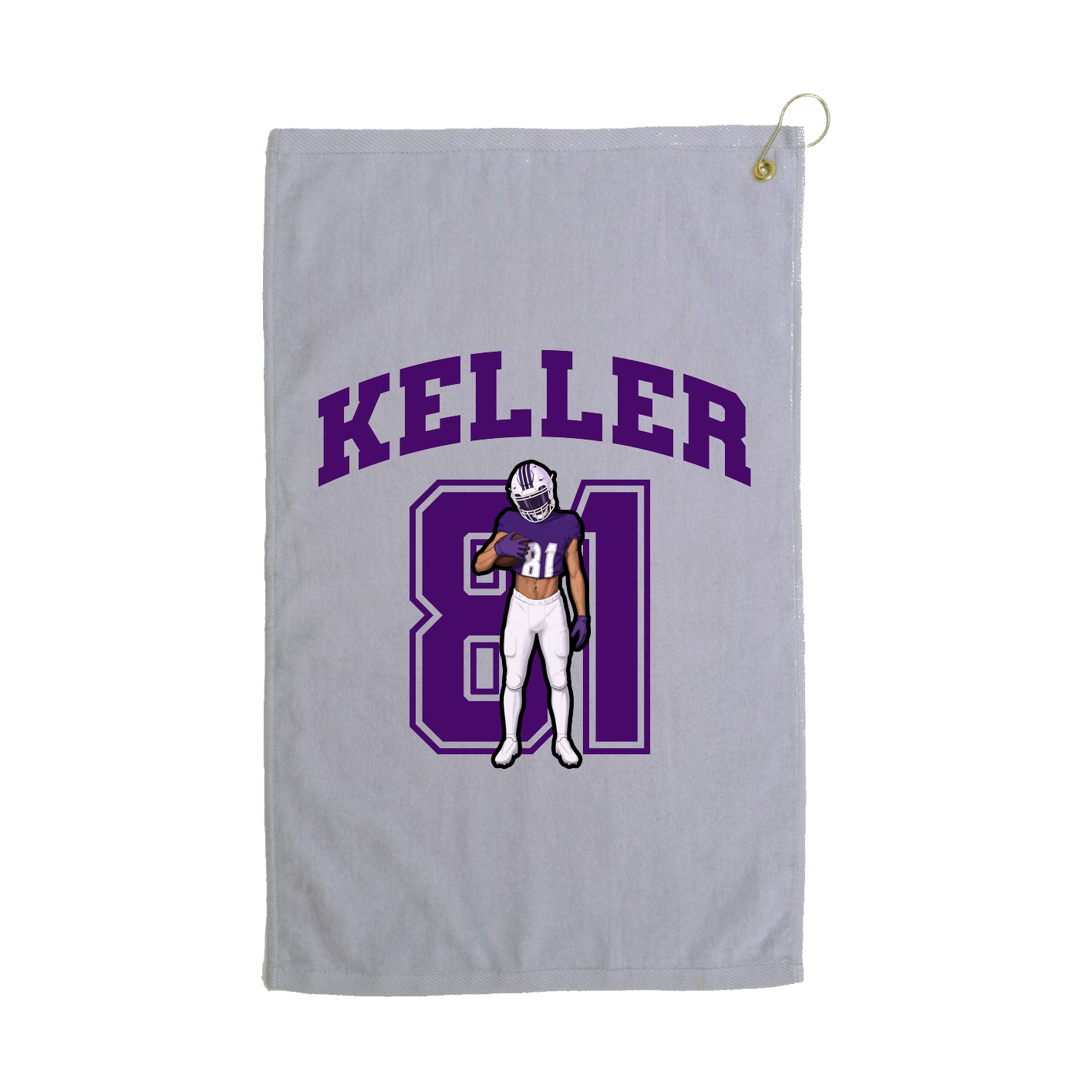 Golf Towel — Number in Grey