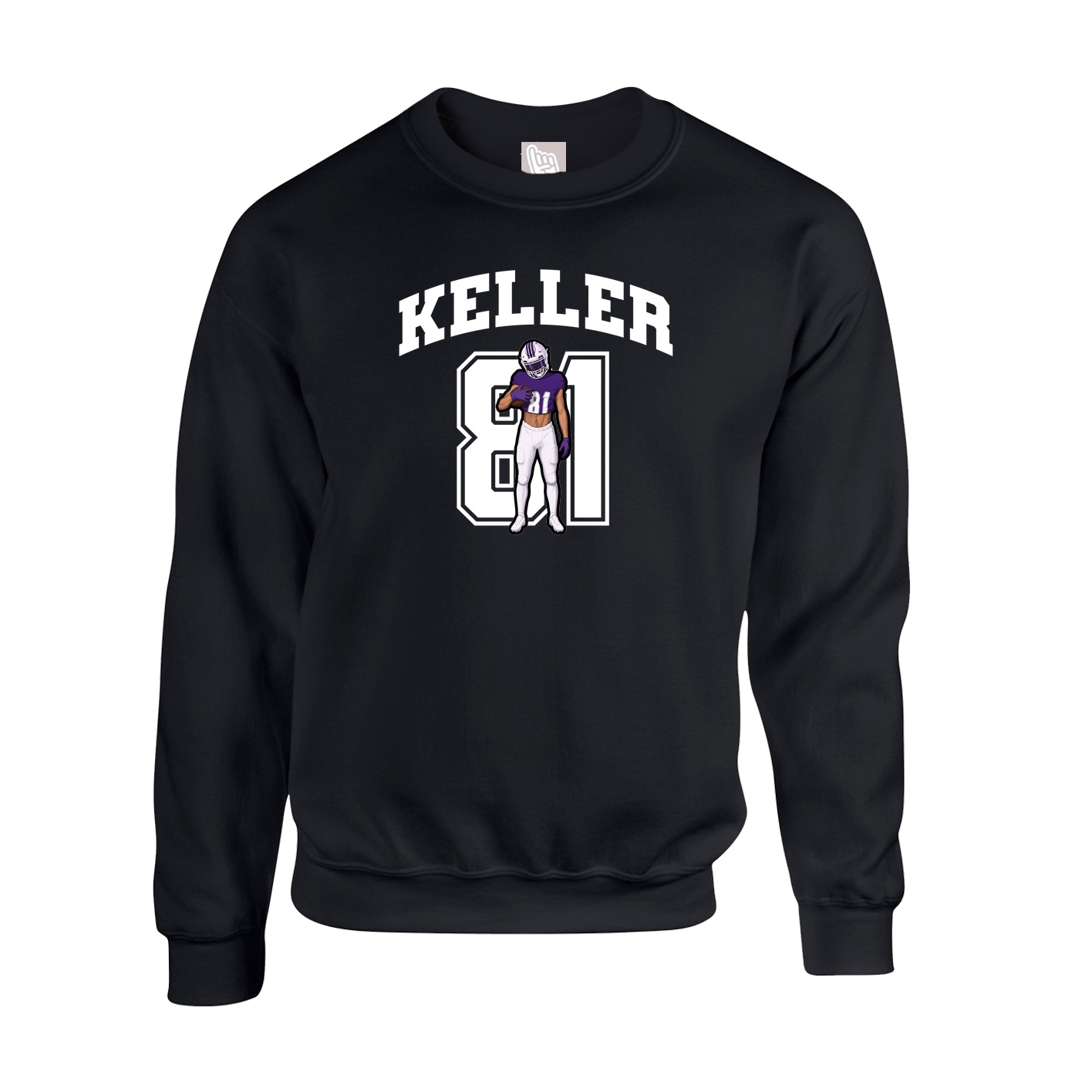 Fleece Crew — Number in Black