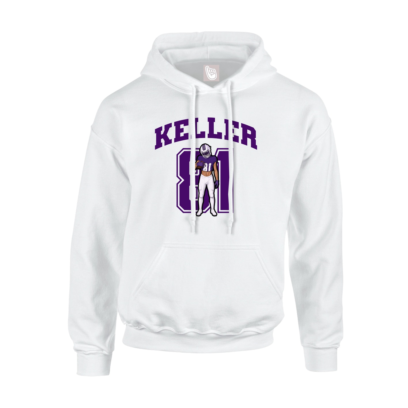 Youth Hoodie — Number in White