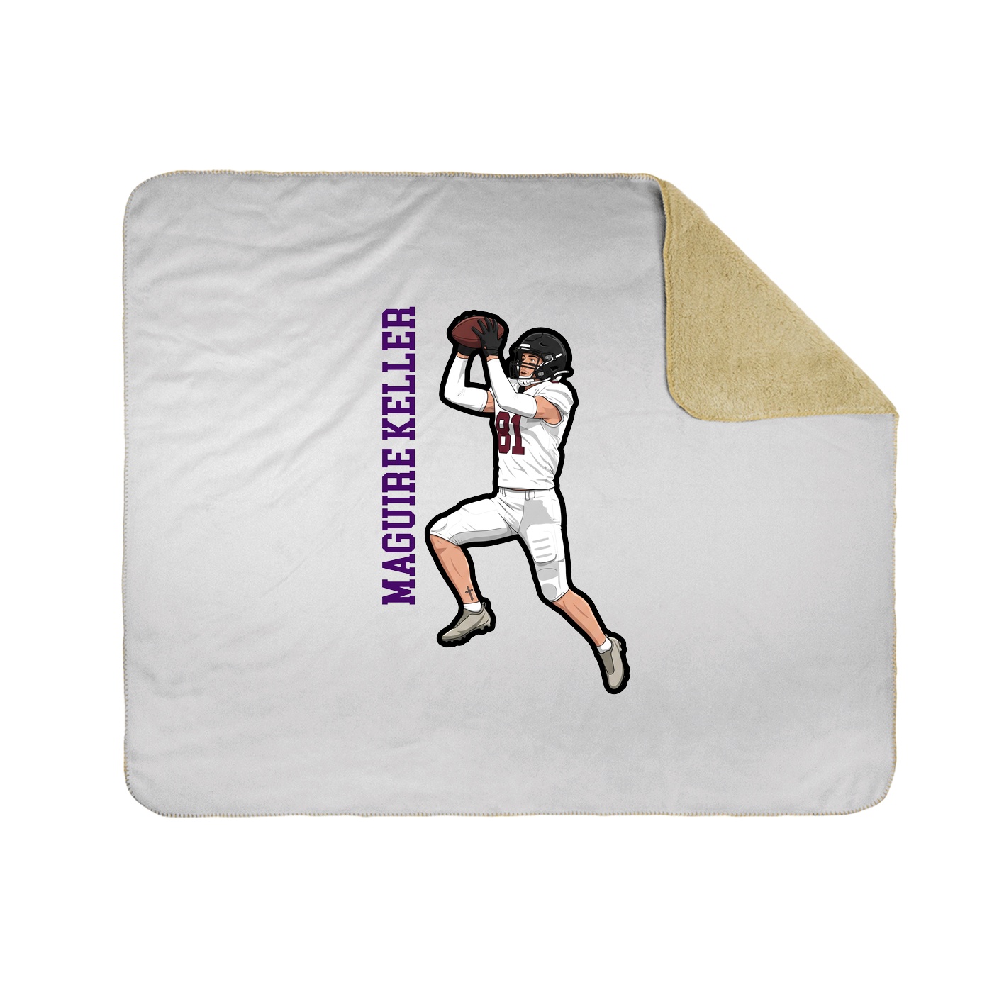 Throw Blanket — Name Vertical in White
