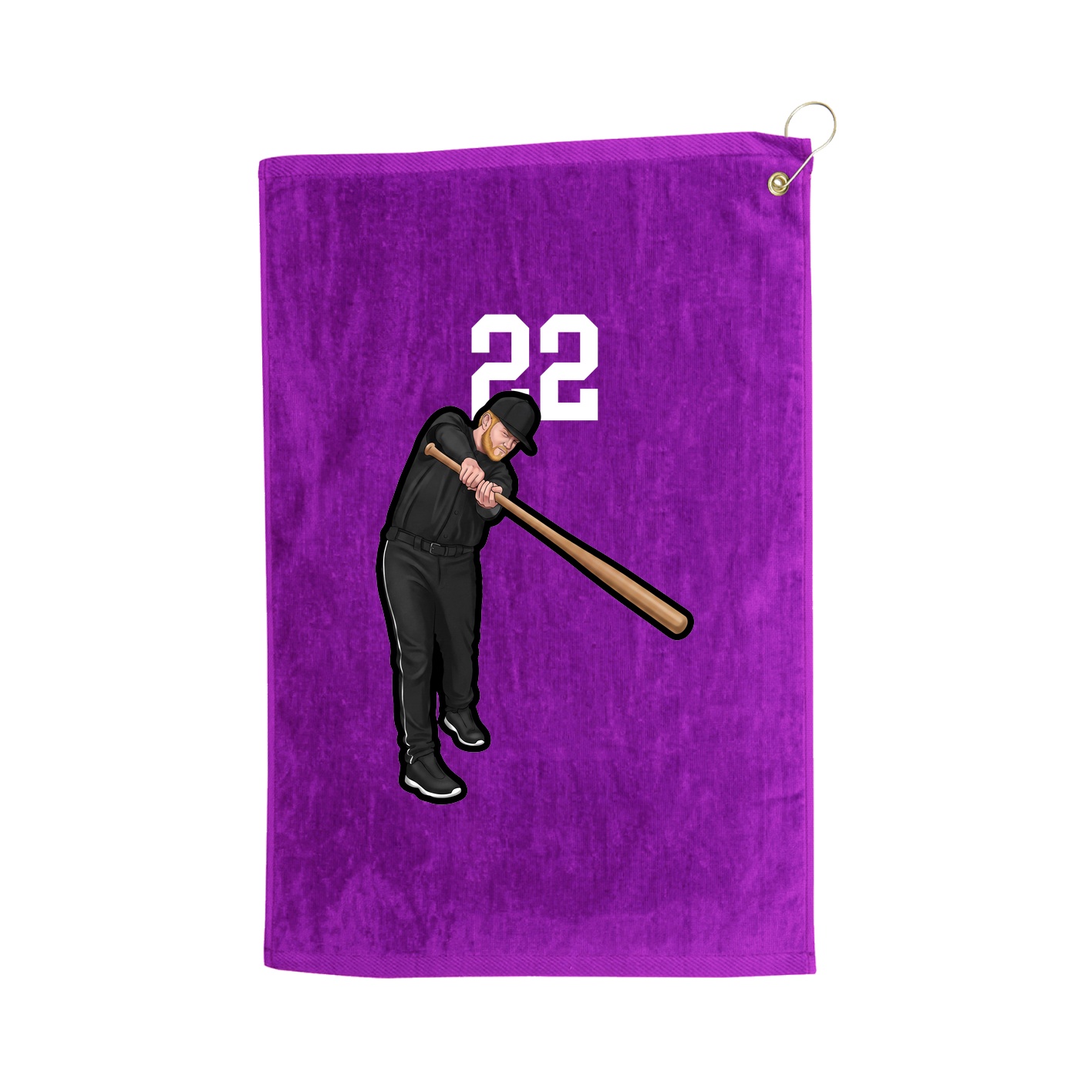 Golf Towel — Number Top in Purple