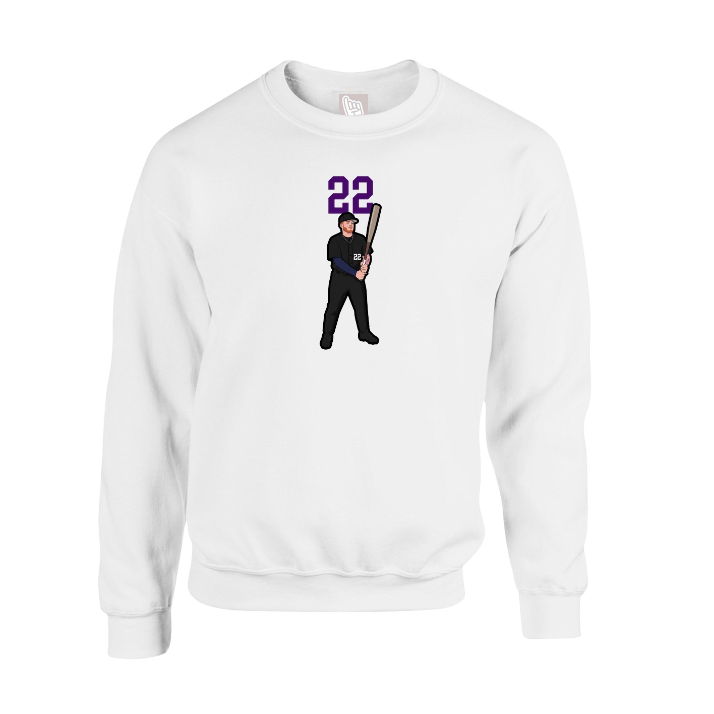 Fleece Crew — Number Top in White