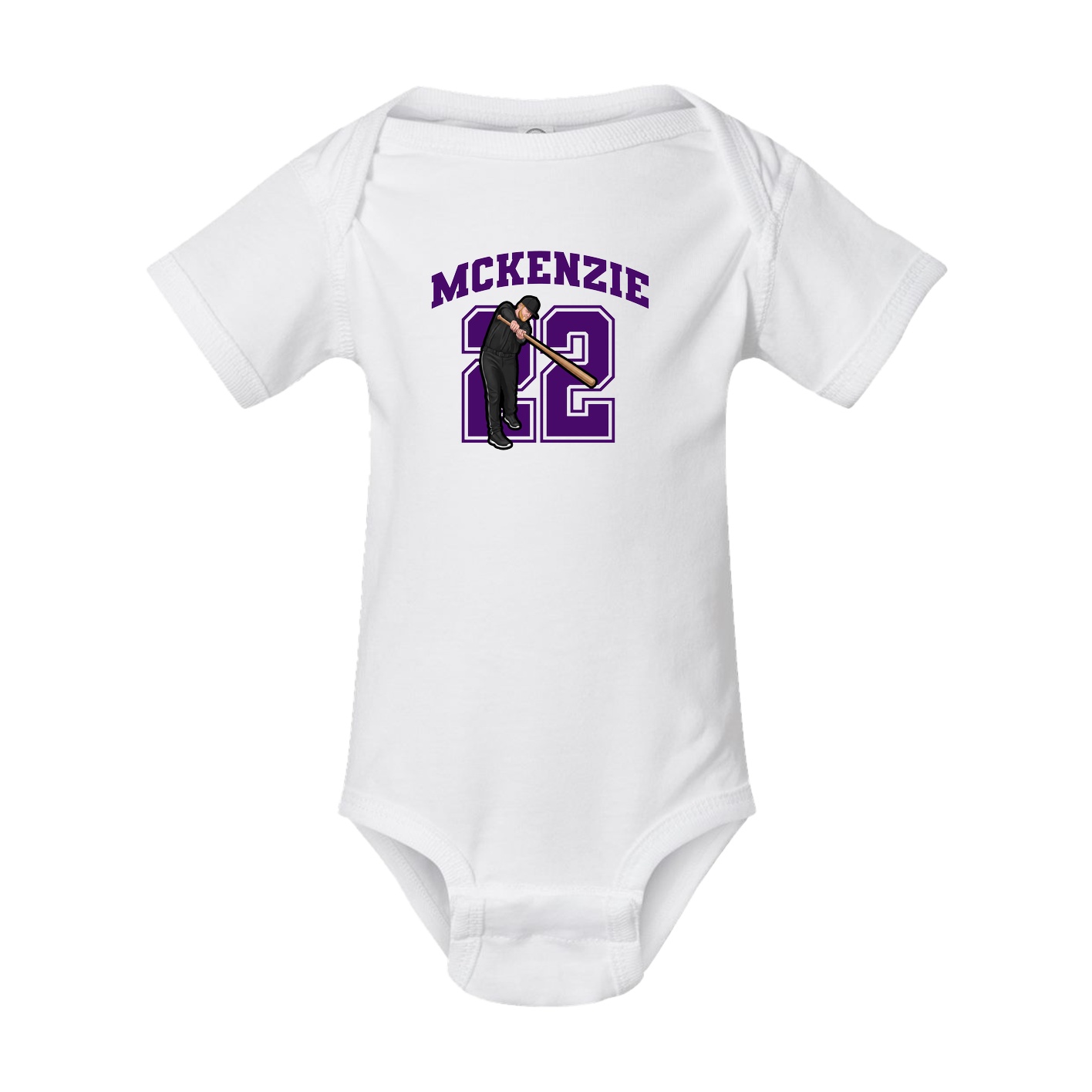 Baby Onesie — Number in White
