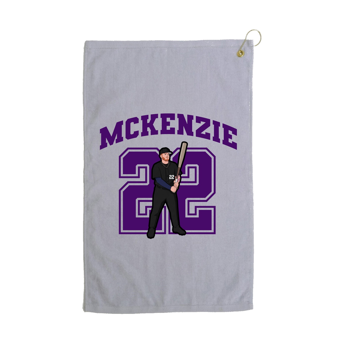 Golf Towel — Number in Grey