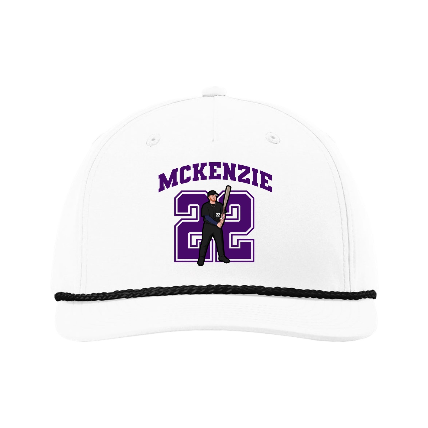 Five-Panel Classic Rope Cap — Number in White
