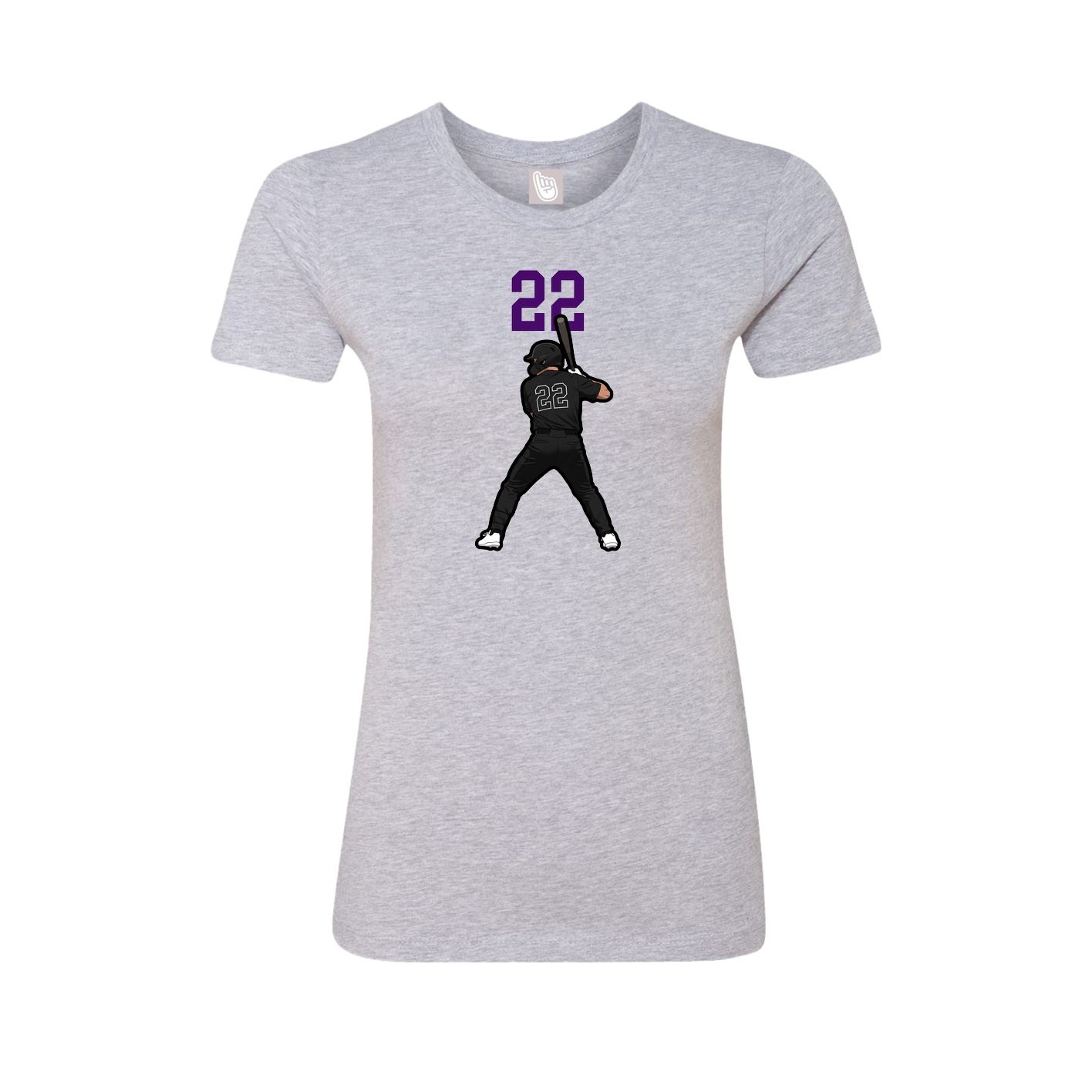 Fitted Women's Tee — Number Top in Grey