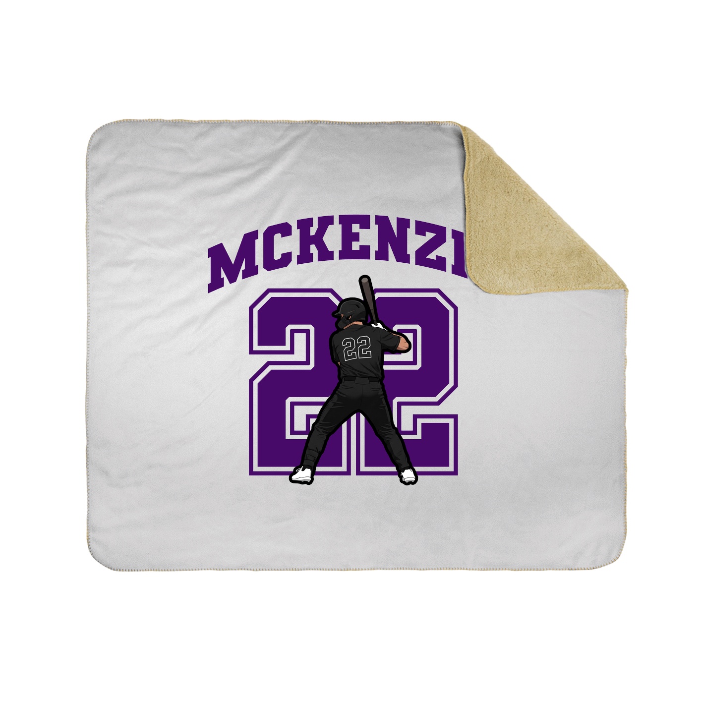 Throw Blanket — Number in White