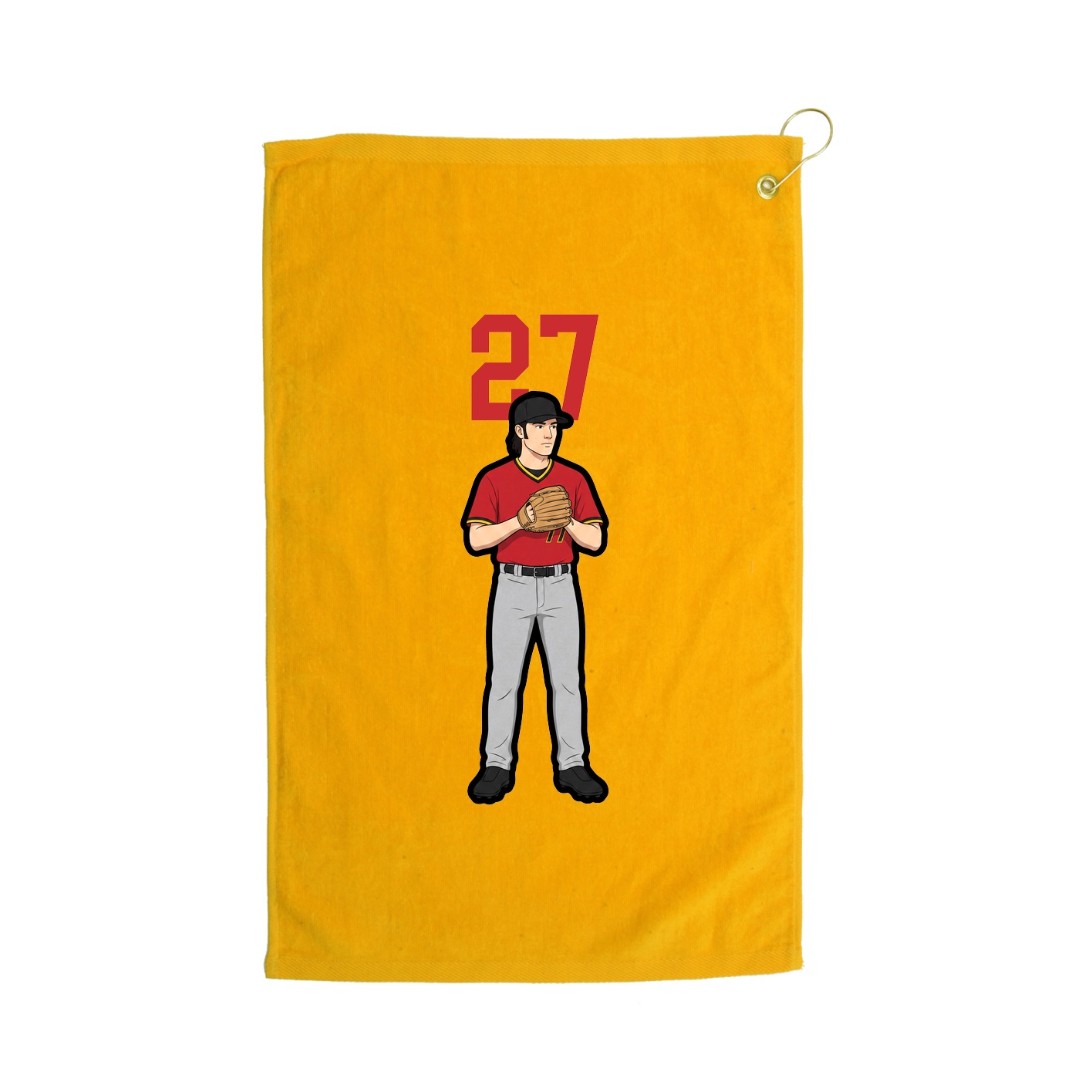 Golf Towel — Number Top in Gold