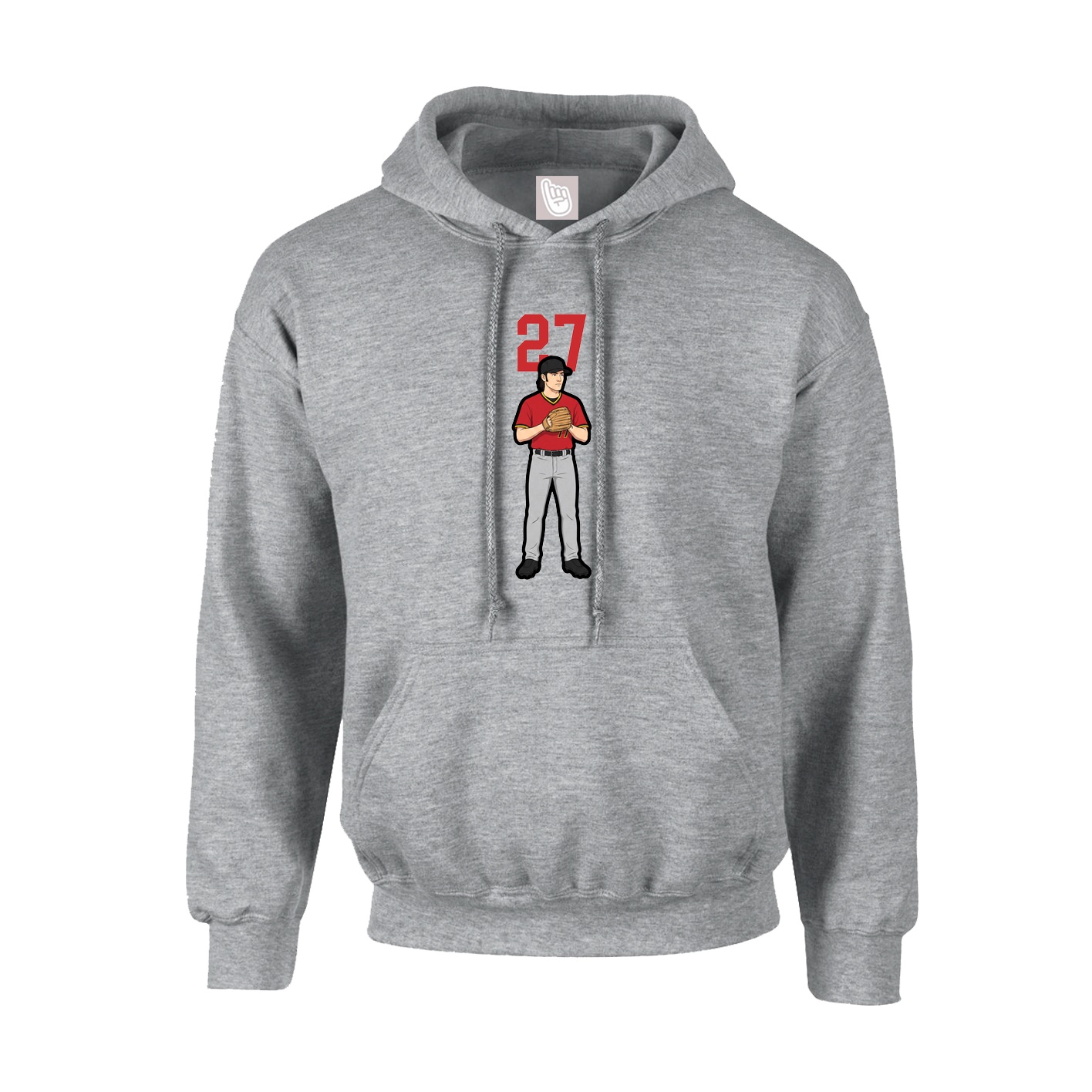 Hoodie — Number Top in Grey