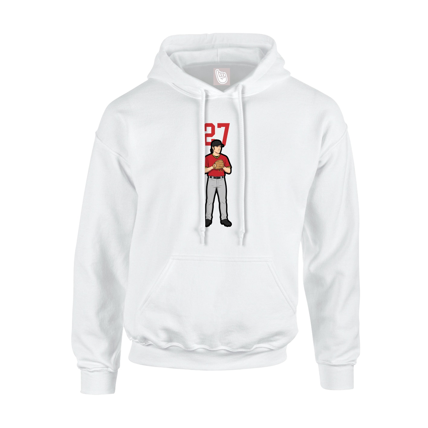 Youth Hoodie — Number Top in White