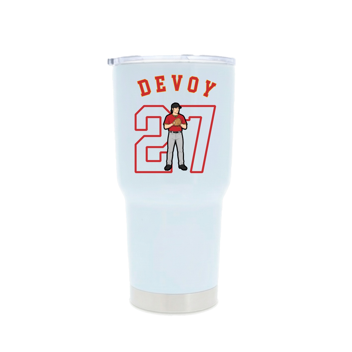 30oz Stainless Steel Tumbler — Shirsey Arch in White
