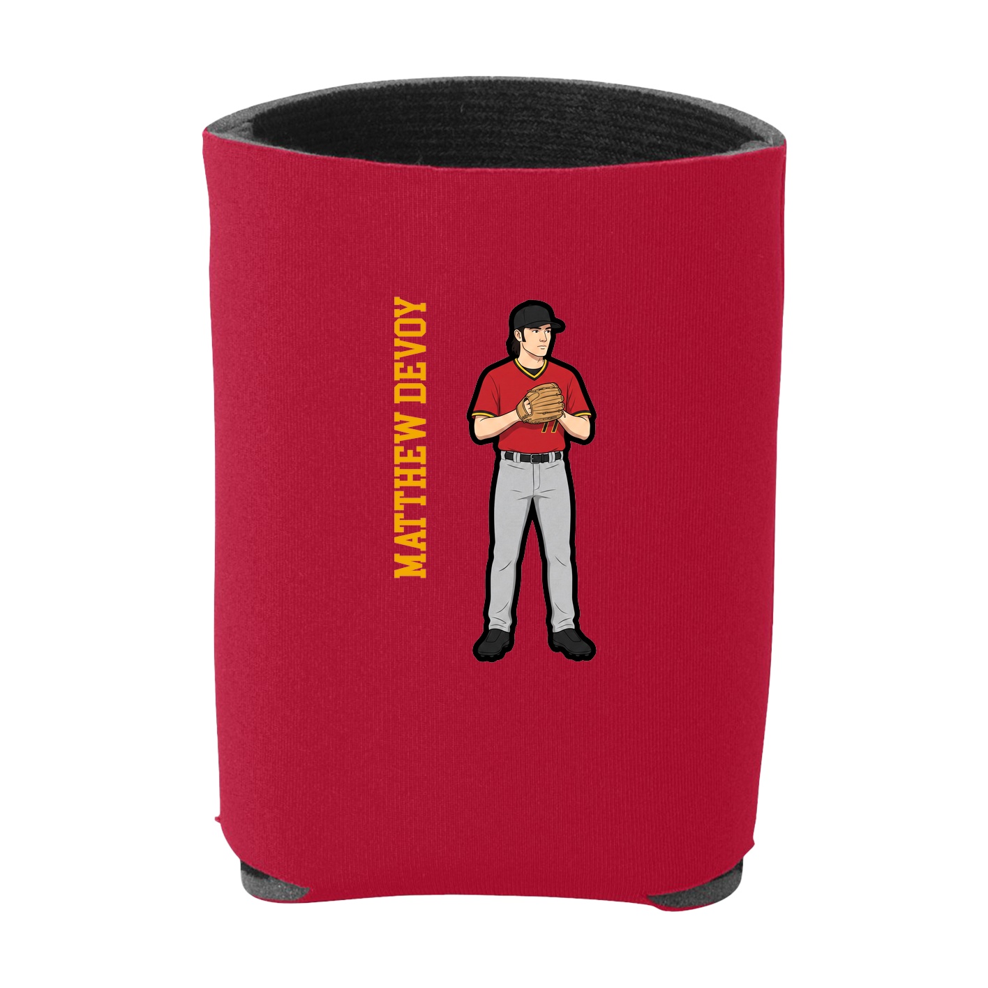 Can Holder — Name Vertical in Red