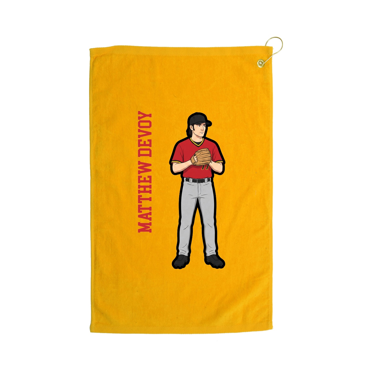 Golf Towel — Name Vertical in Gold