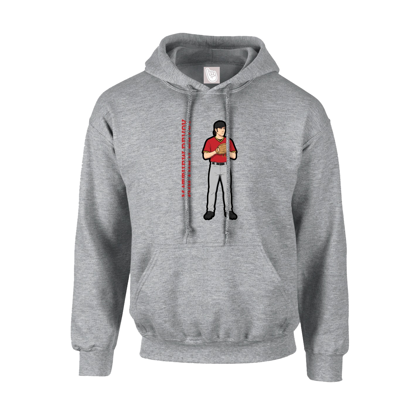 Youth Hoodie — Name Vertical in Grey