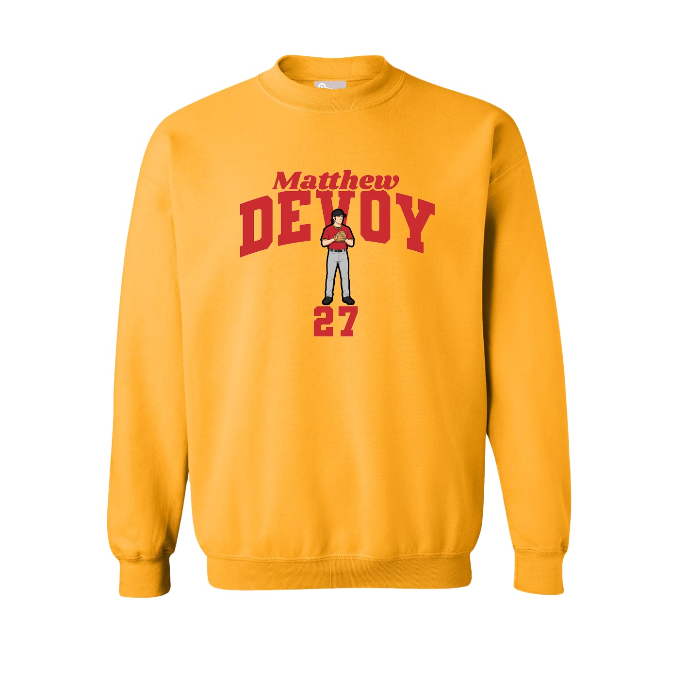 Fleece Crew — Signature Arch in Gold
