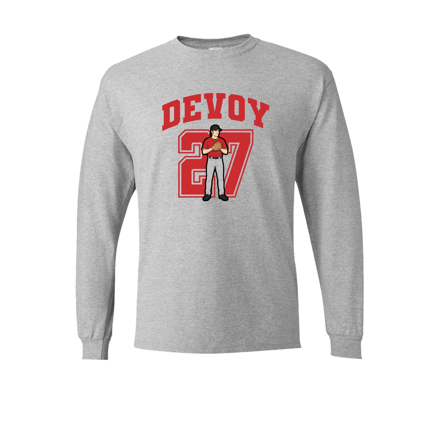 Long Sleeve Tee — Number in Grey