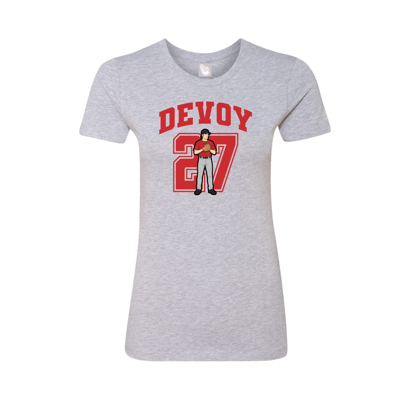 Fitted Women's Tee — Number in Grey
