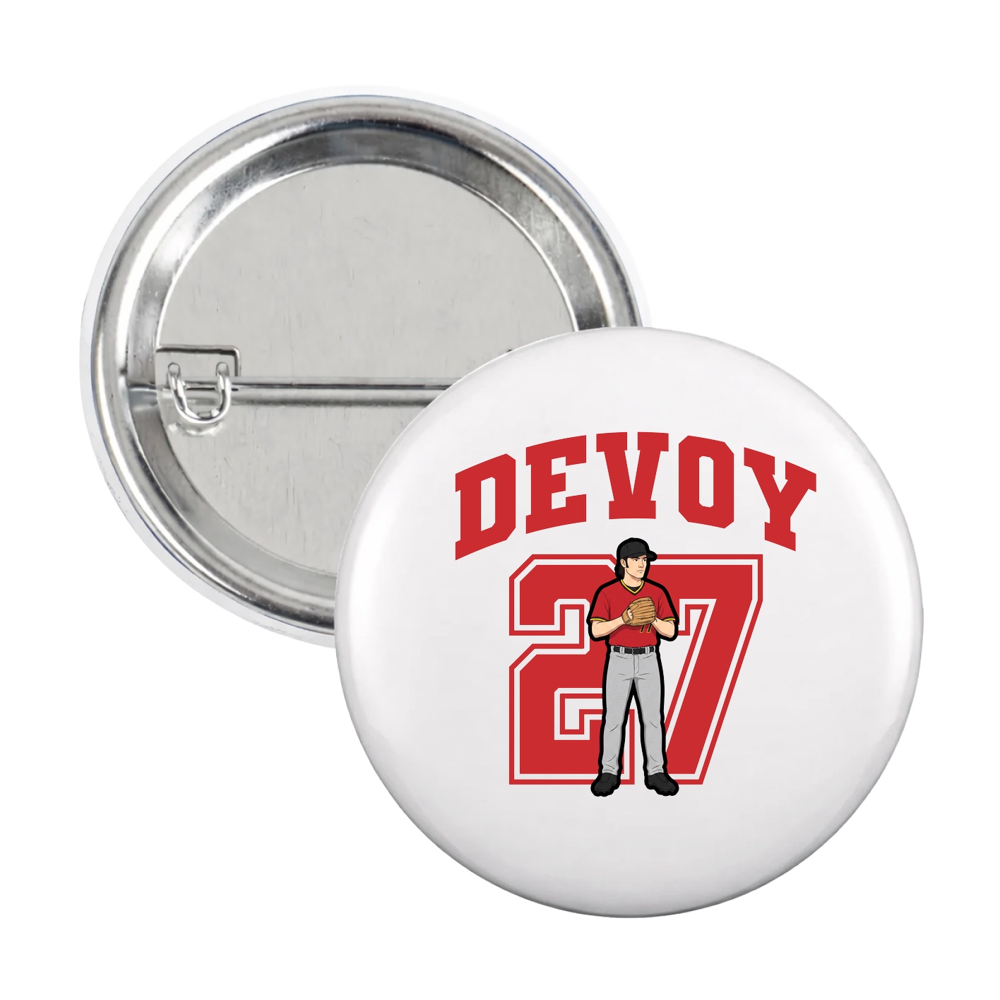 Game Day Button — Number in White