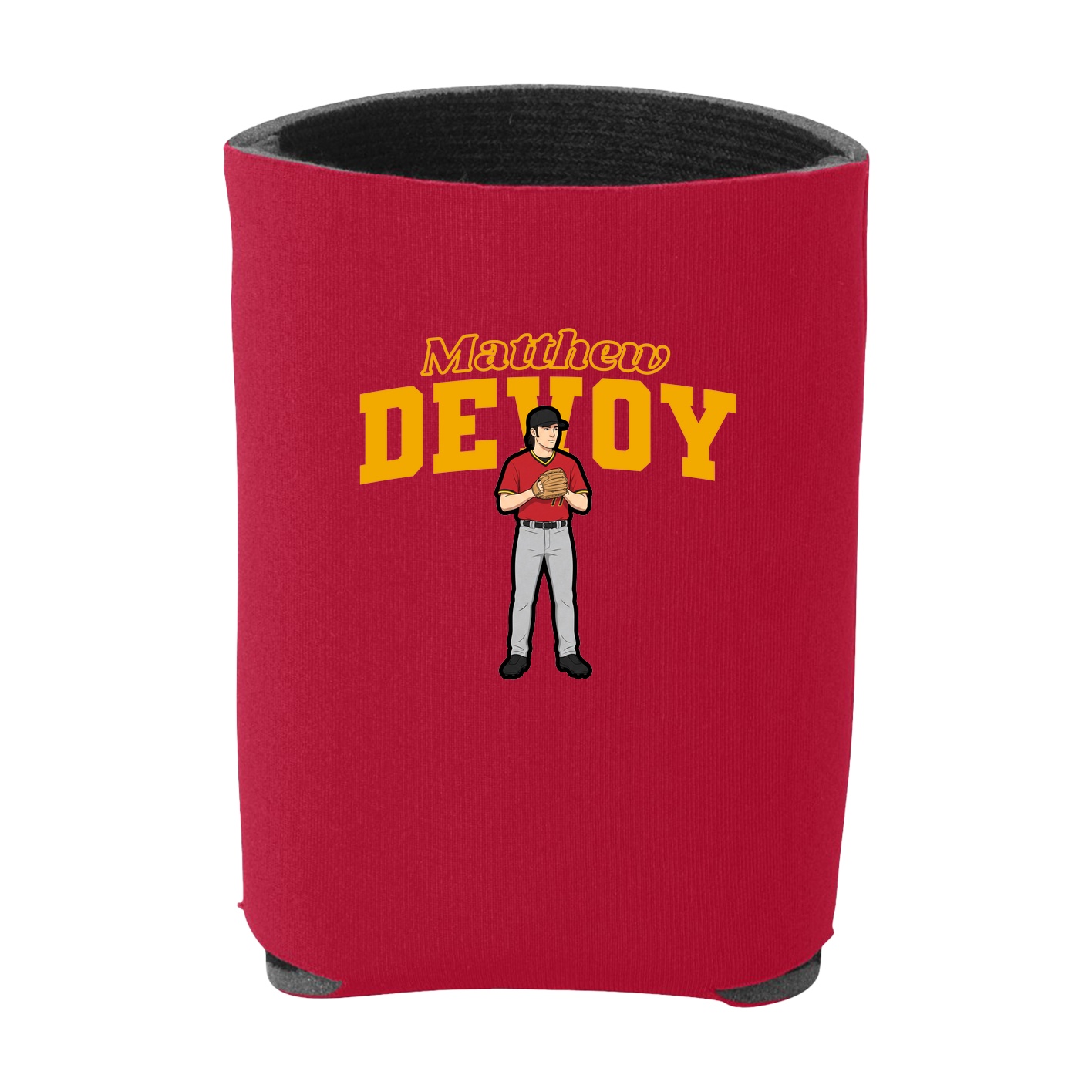 Can Holder — Name Arch in Red