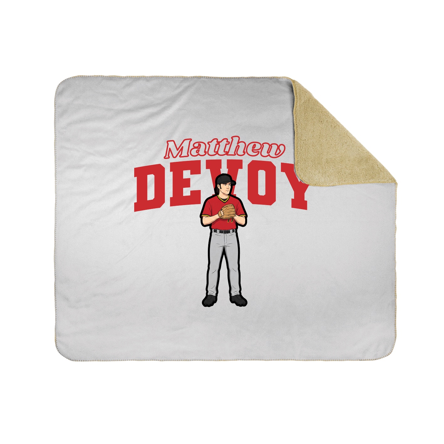 Throw Blanket — Name Arch in White