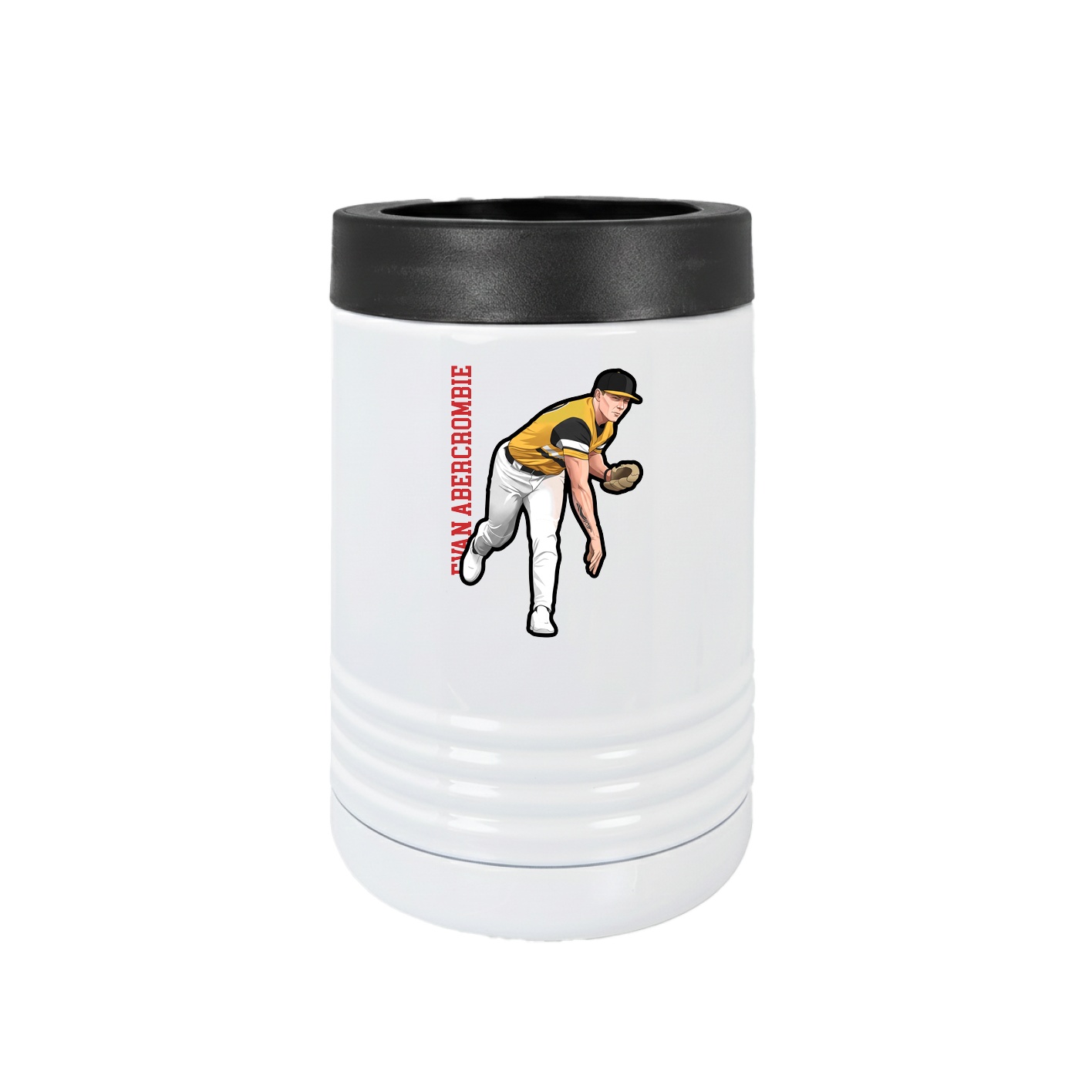 Beverage Holder — Name Vertical in White
