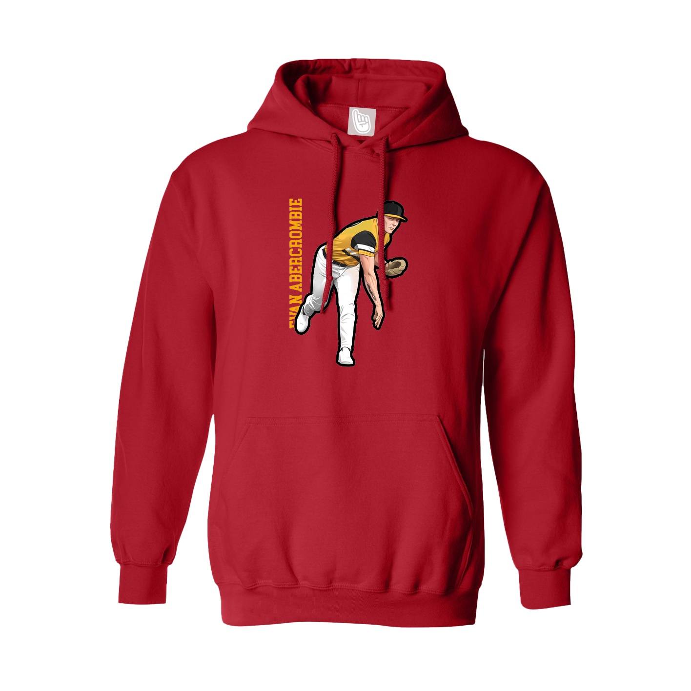 Youth Hoodie — Name Vertical in Red