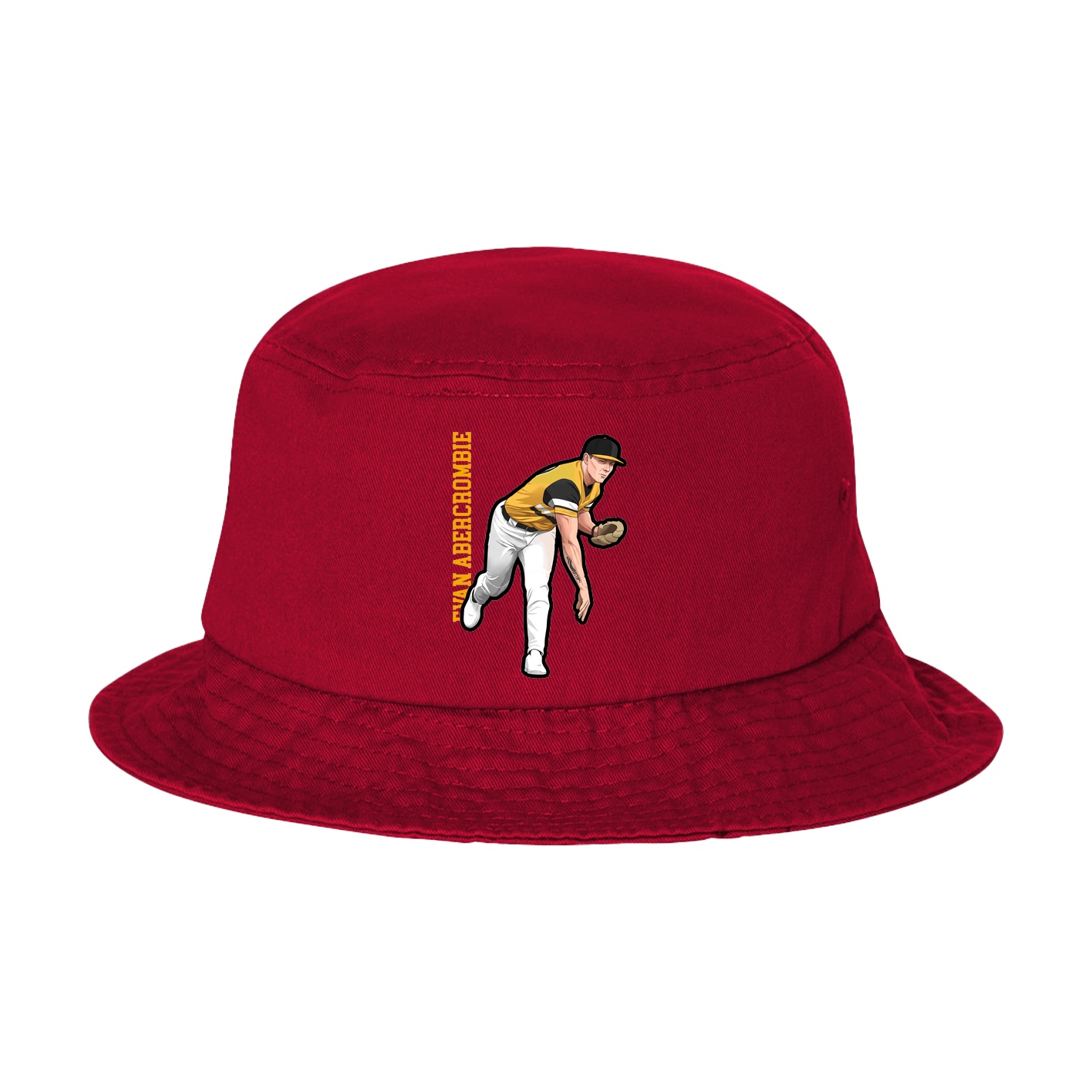 Bucket Cap — Name Vertical in Red
