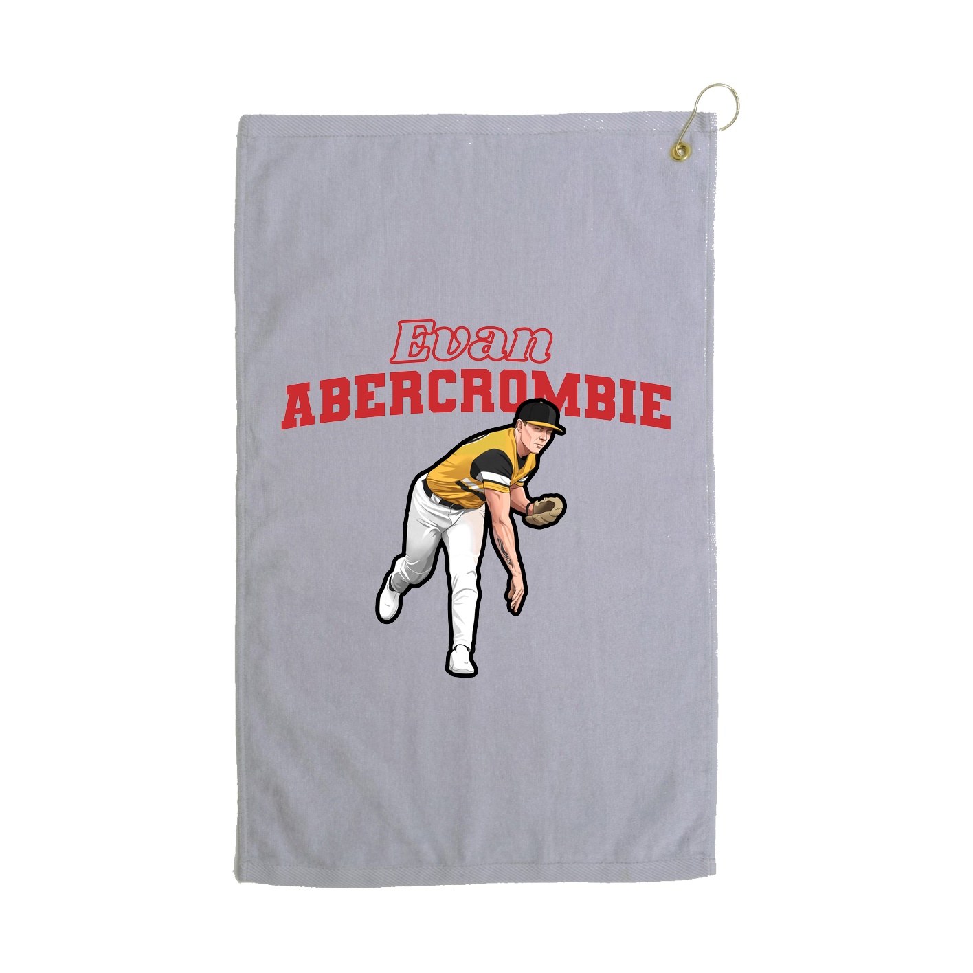 Golf Towel — Name Arch in Grey