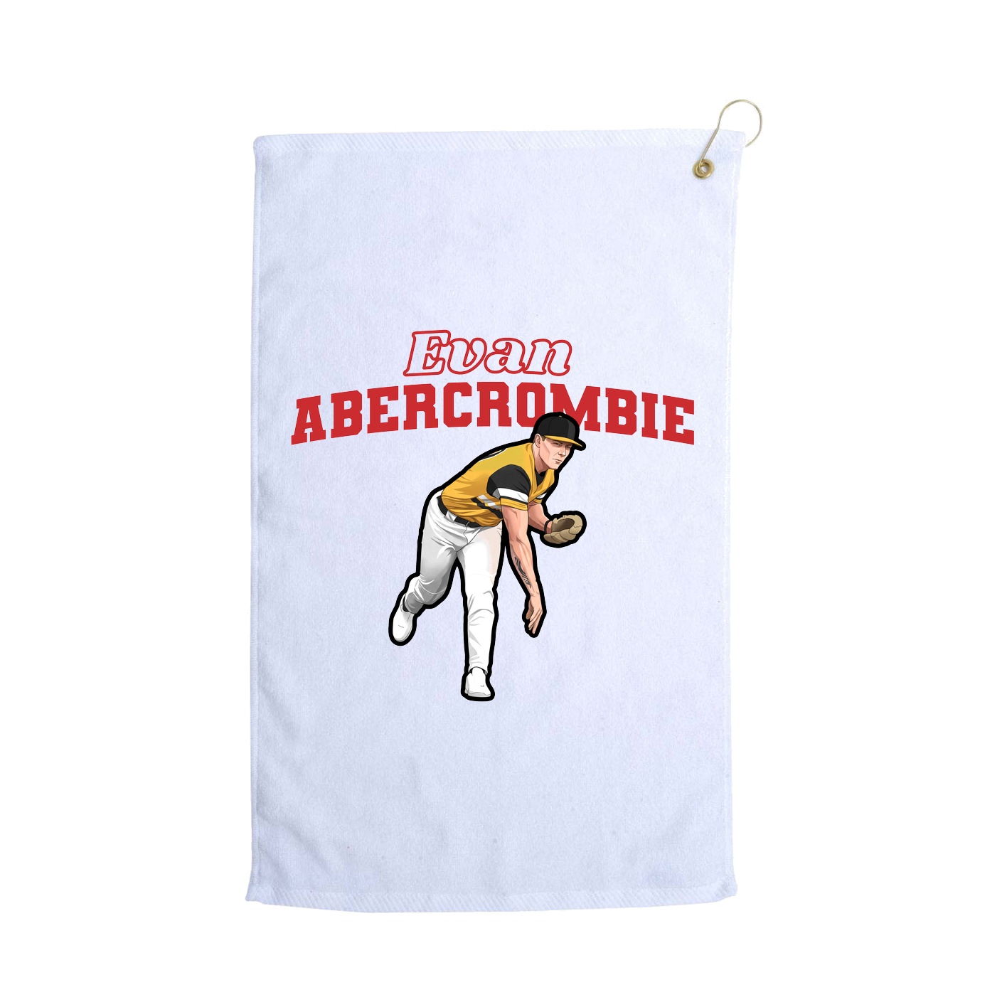 Golf Towel — Name Arch in White