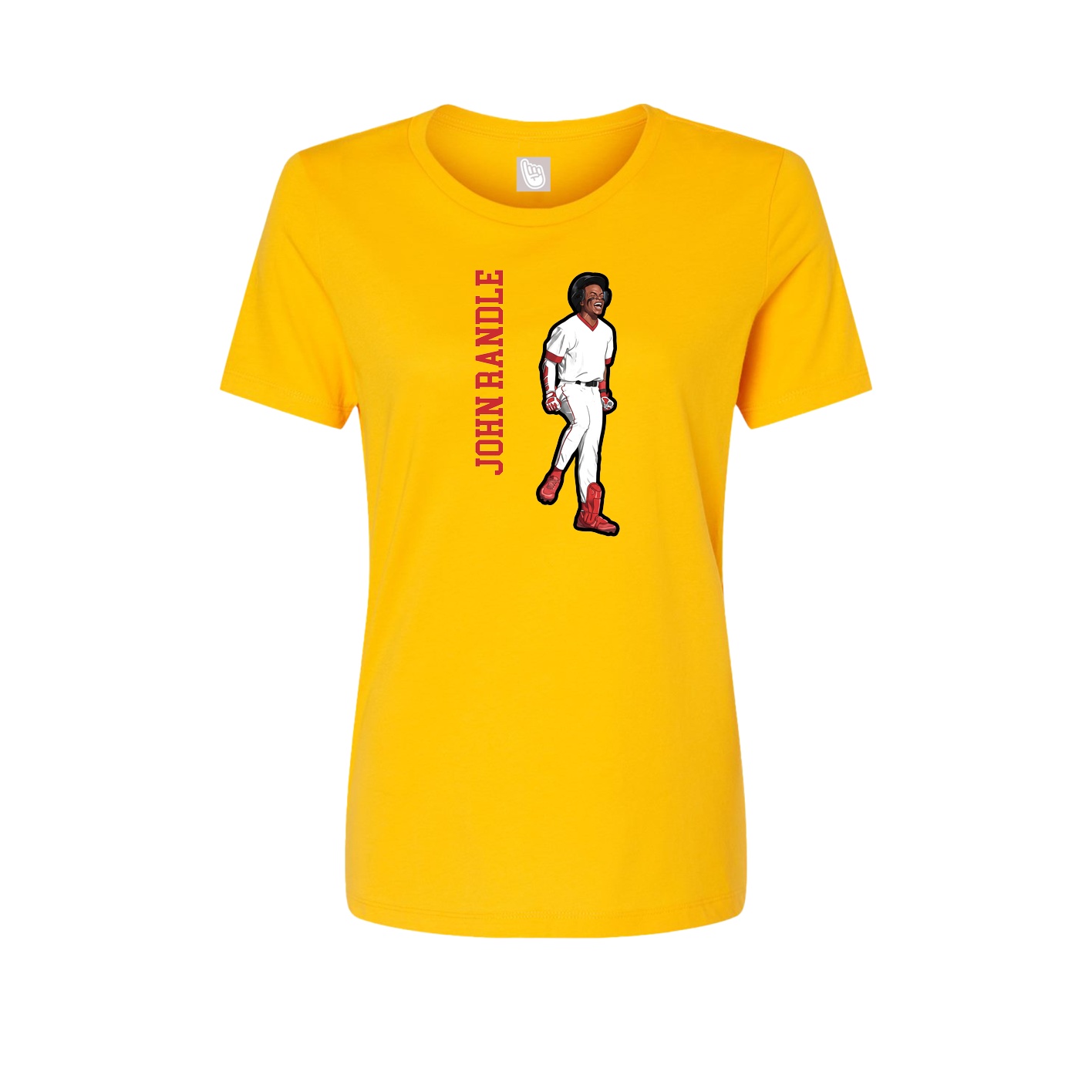 Fitted Women's Tee — Name Vertical in Gold