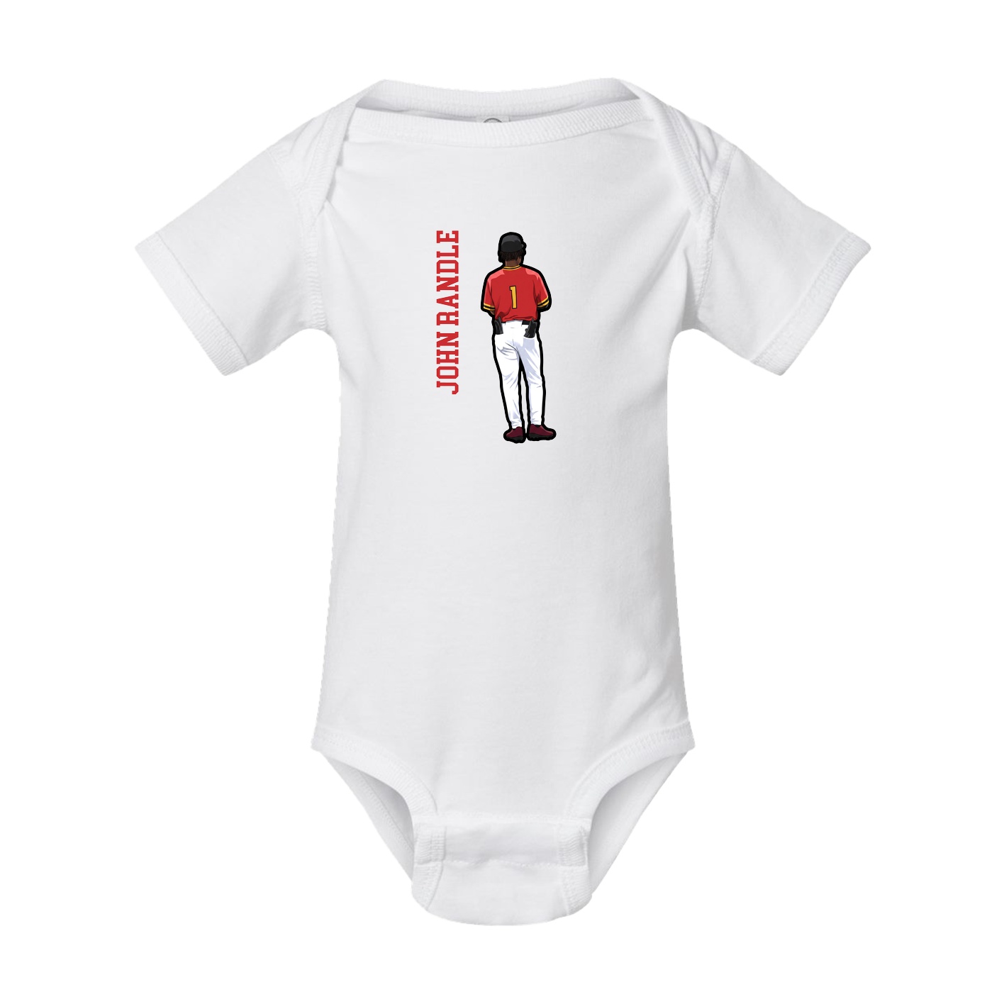 Baby Onesie — Name Vertical in White