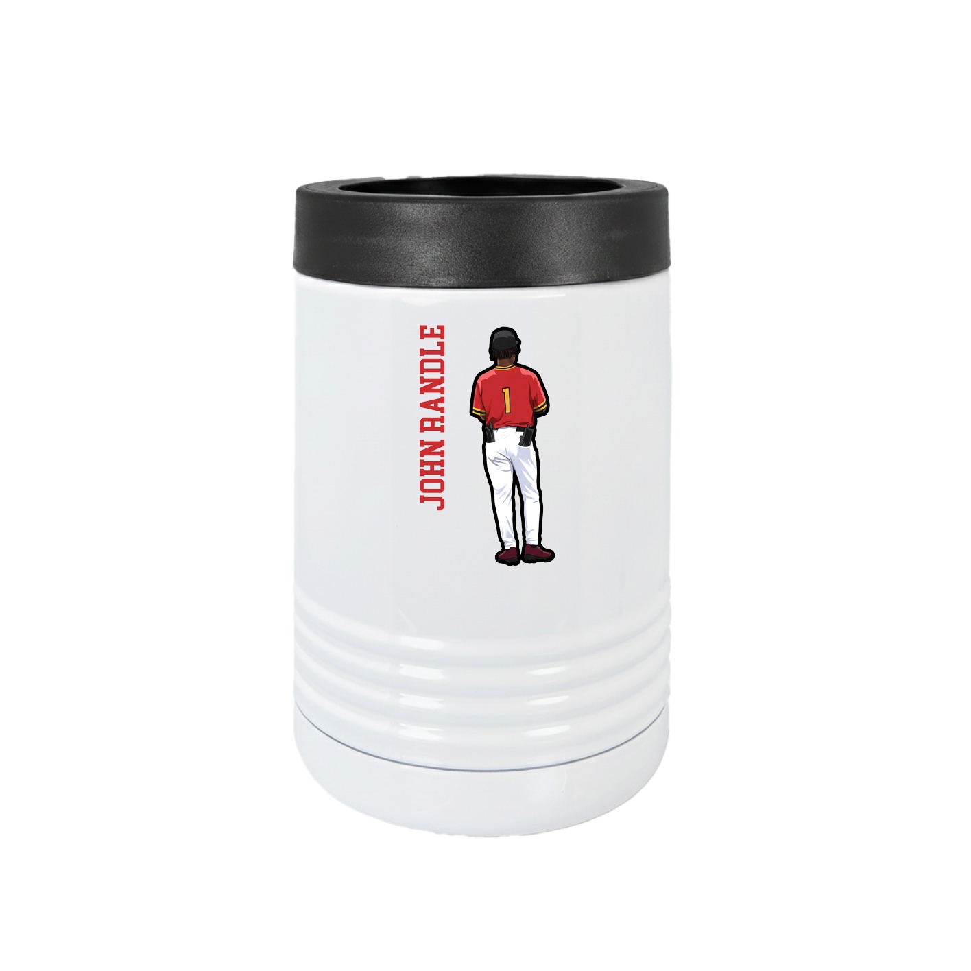 Beverage Holder — Name Vertical in White