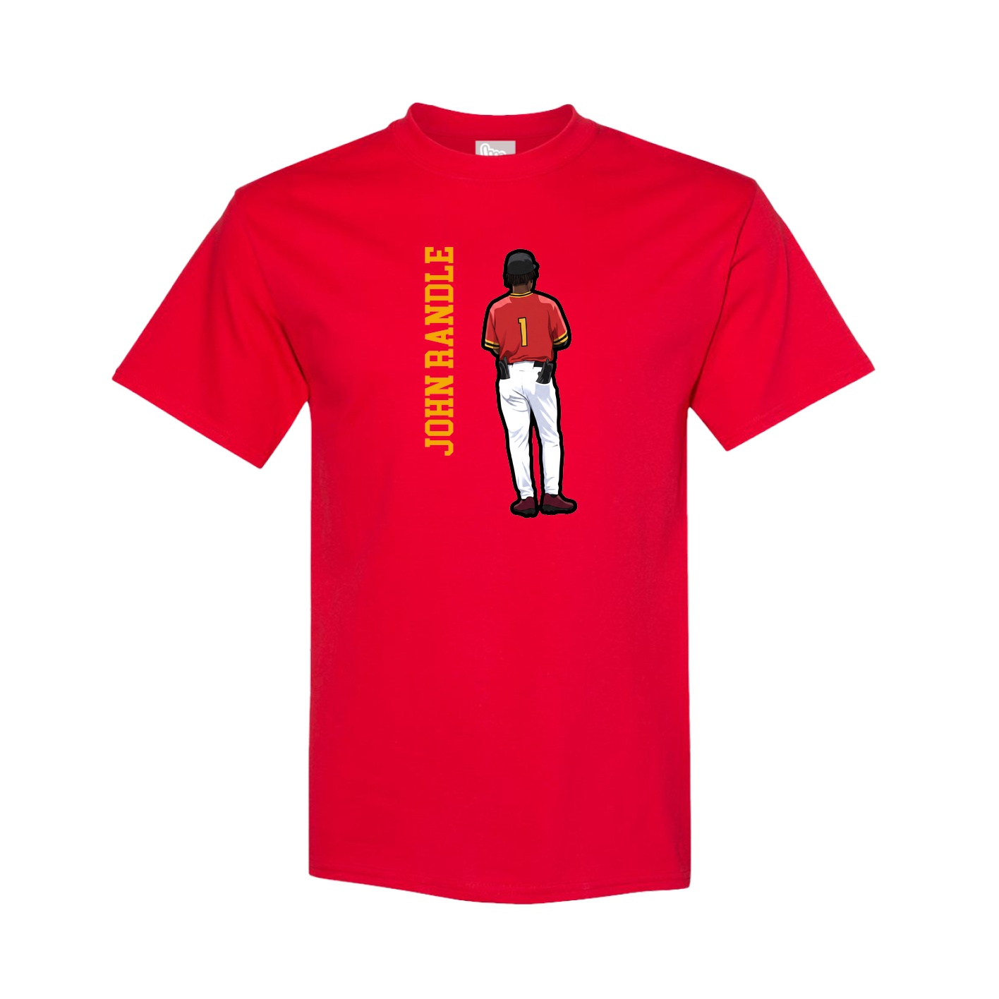 Tee — Name Vertical in Red