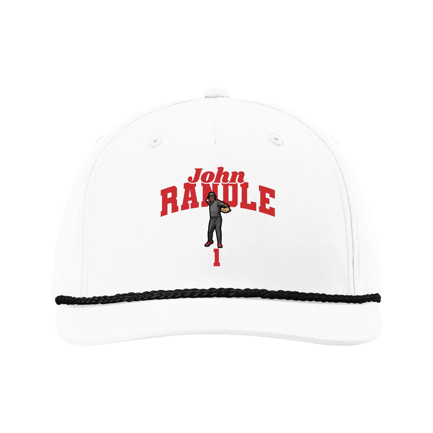 Five-Panel Classic Rope Cap — Signature Arch in White