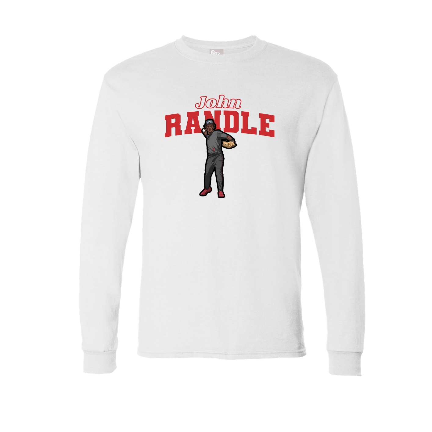 Long Sleeve Tee — Name Arch in White