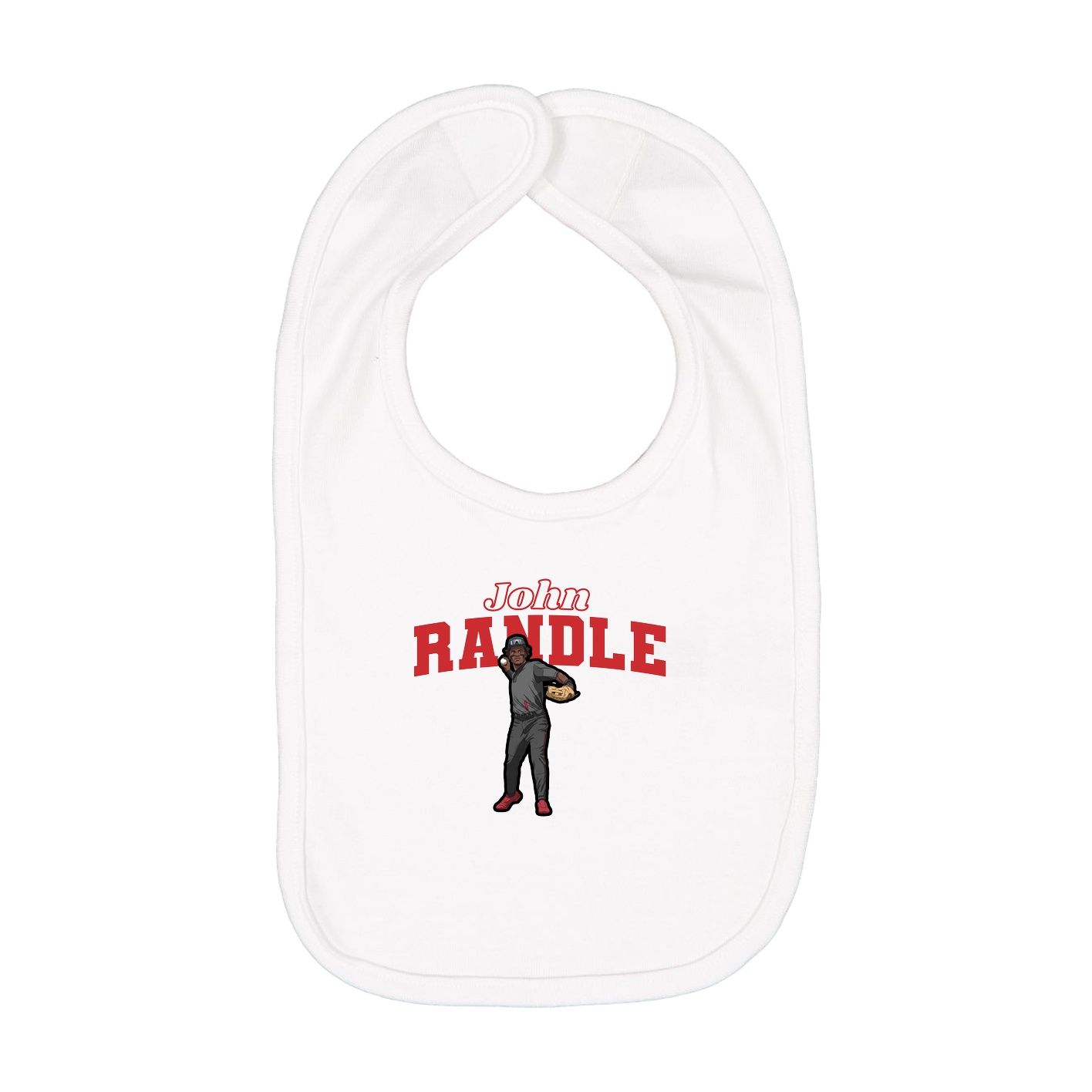 Infant Bib — Name Arch in White