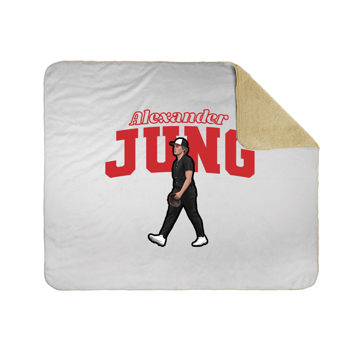 Throw Blanket — Name Arch in White