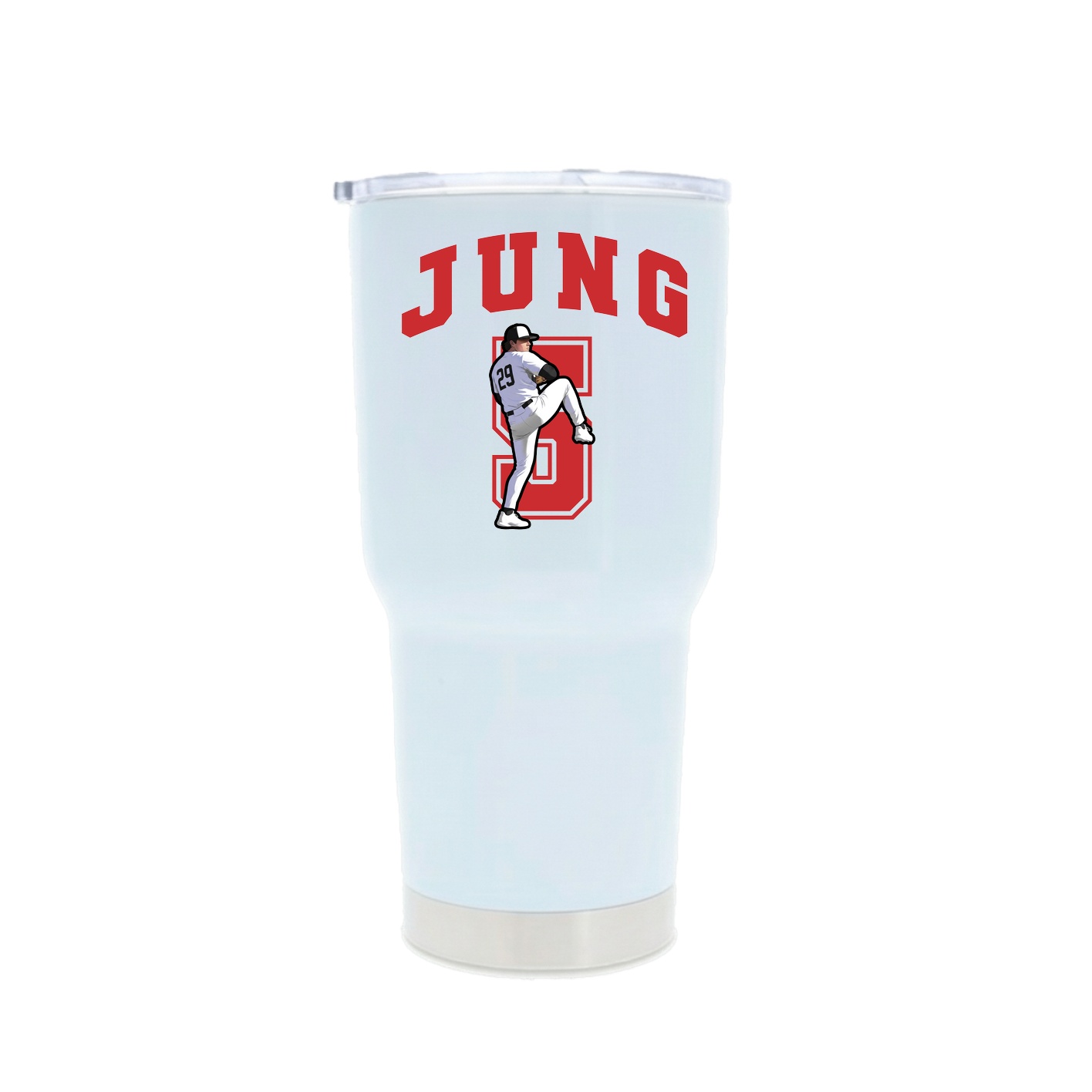 30oz Stainless Steel Tumbler — Number in White