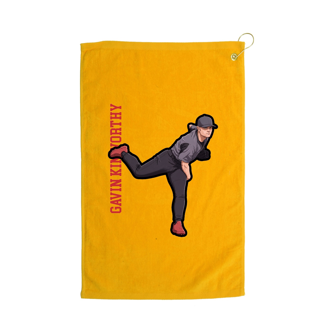 Golf Towel — Name Vertical in Gold